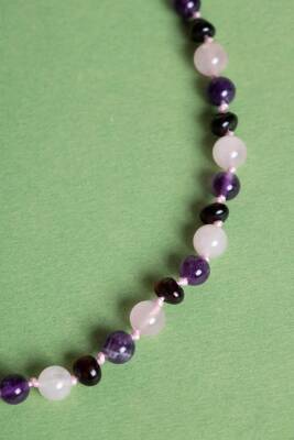 Sertifikalı Bebek Kehribar Kolye-ametist-kehribar-pembe Kuvars (33-35 CM) - 6