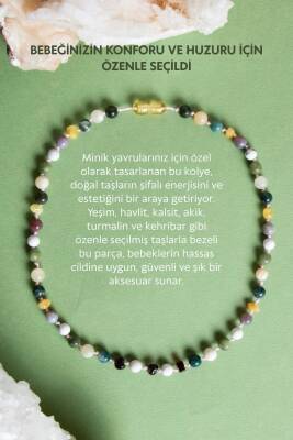 Sertifikalı Bebek Kehribar Kolye-Kehribar, Yeşim, Havlit, Kalsit, Hint Akik, Yosunlu Akik - 2