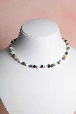 Sertifikalı Bebek Kehribar Kolye-Kehribar, Yeşim, Havlit, Kalsit, Hint Akik, Yosunlu Akik - 5