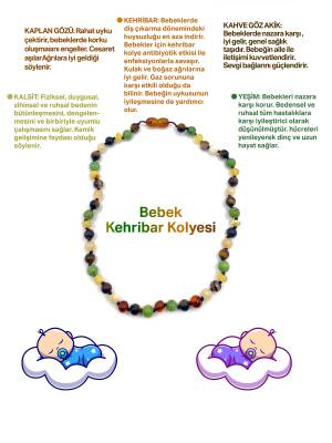 Sertifikalı Bebek Kehribar Kolye Kehribar - Yeşim - Kaplan Gözü - Kahve Göz Akik- Kalsit - Osmanlı Doğaltaş