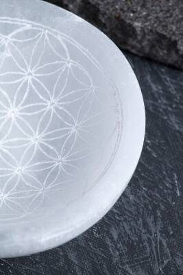 Sertifikalı Beyaz Motifli Selenit Tabak - 3