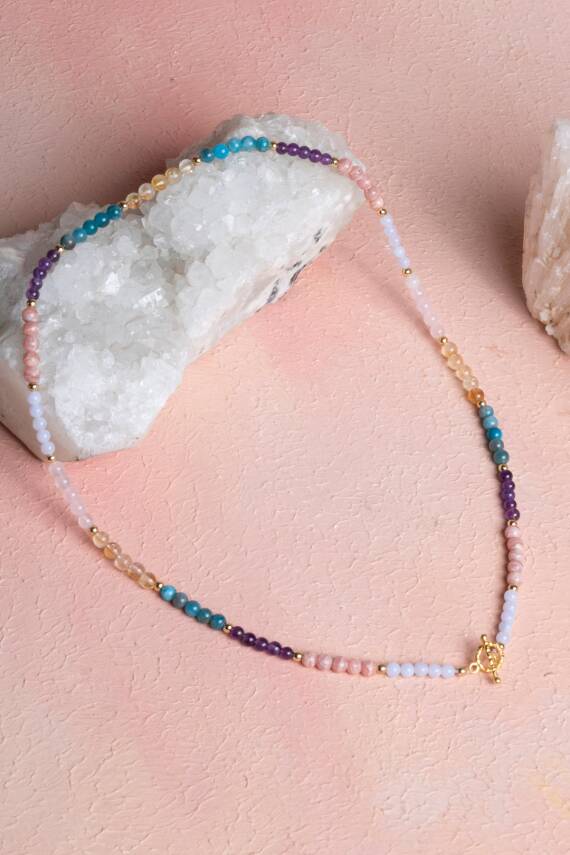 Sertifikalı Boğa Burcu Doğal Taş Kolye - 5