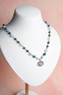 Sertifikalı Boğa Burcu Doğal Taş Makrome Kolye - Osmanlı Doğal Taş