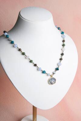 Sertifikalı Boğa Burcu Doğal Taş Makrome Kolye - Osmanlı Doğal Taş