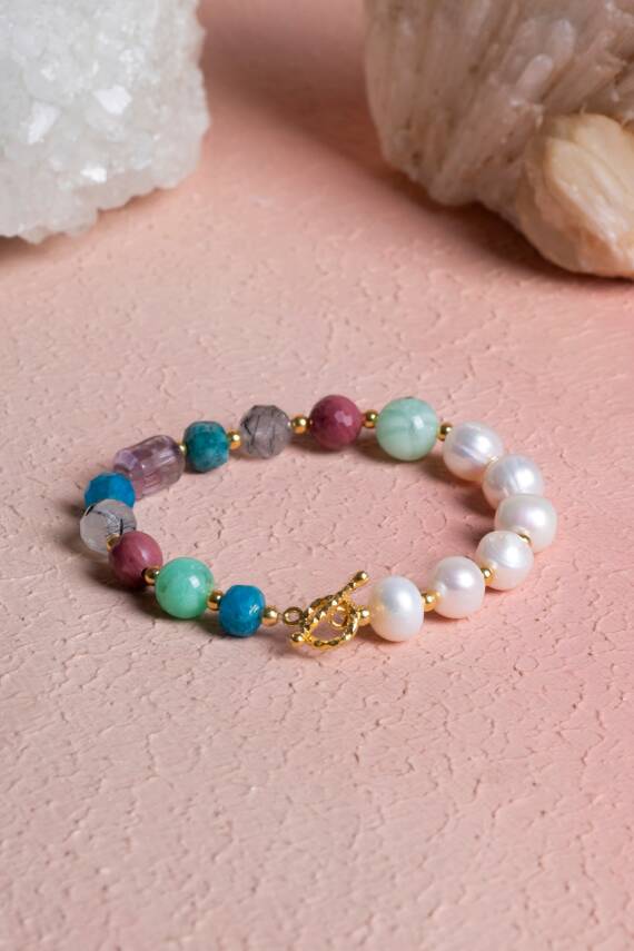 Sertifikalı Boğa Burcu Gümüş Kapama Doğal Taş Bileklik (SK:275) - 3