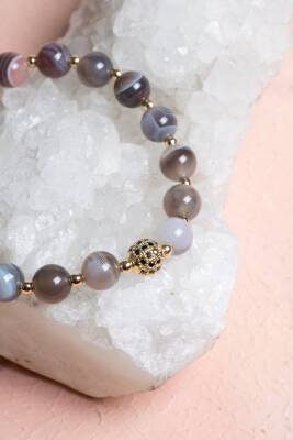 Sertifikalı Bostwana, Akik Zirkon Aparat Doğal Taş Bilelik - 2