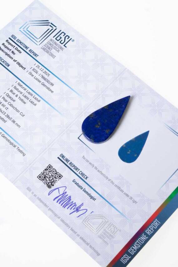 Sertifikalı Damla Lapis Lazuli Kabaşon (S.K315) - 1