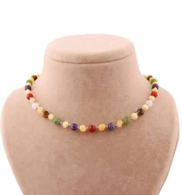 Sertifikalı Doğal Taş Bebek Kolye - Kehribar,yeşim,kaplan Gözü,ametist,pembe Kuvars - 2