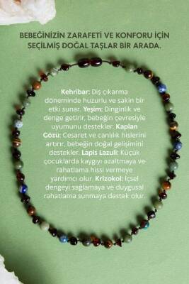 Sertifikalı Doğal Taş Bebek Kolye-yeşim,lapis,kehribar,kaplan Gözü,krizokol M106 - 2