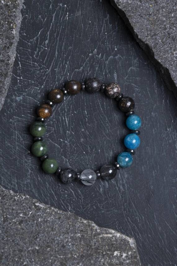 Sertifikalı Doğal Taş Bileklik/Boğa Burcu - 1