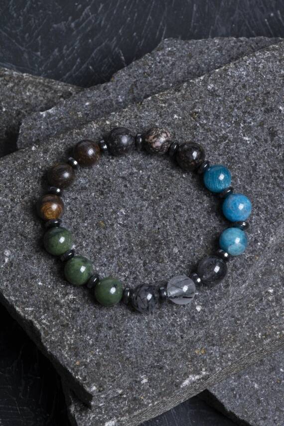 Sertifikalı Doğal Taş Bileklik/Boğa Burcu - 4