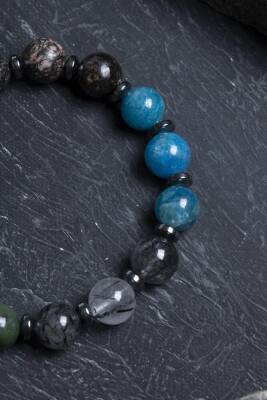 Sertifikalı Doğal Taş Bileklik/Boğa Burcu - 5