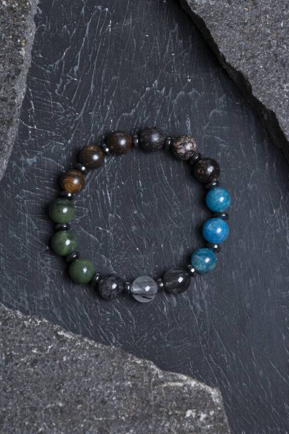 Sertifikalı Doğal Taş Bileklik/Boğa Burcu - 1