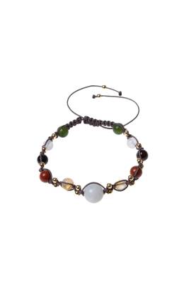 Sertifikalı Doğal Taş Makrome Bileklik-Akrep Burcu - 5