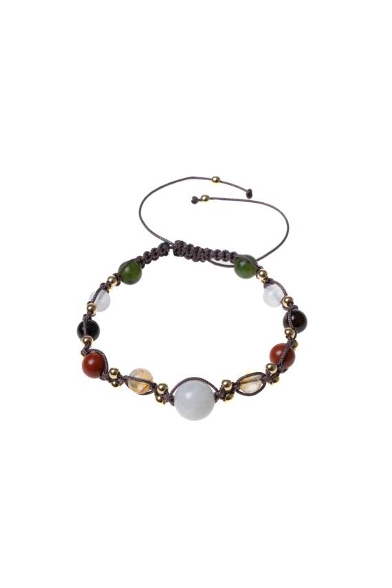 Sertifikalı Doğal Taş Makrome Bileklik-Akrep Burcu - 5