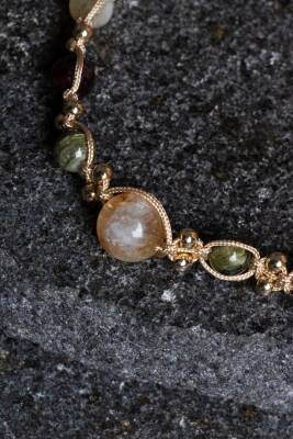 Sertifikalı Doğal Taş Makrome Bileklik-Aslan Burcu - 2