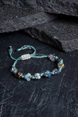 Sertifikalı Doğal Taş Makrome Bileklik-Balık Burcu - Osmanlı Doğal Taş