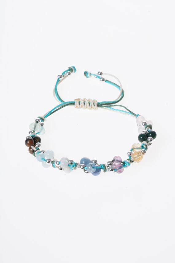 Sertifikalı Doğal Taş Makrome Bileklik-Balık Burcu - 5