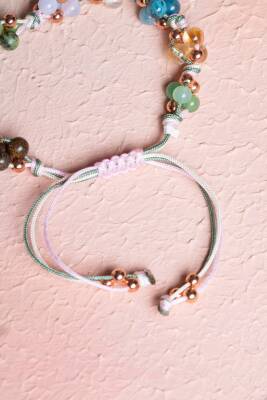 Sertifikalı Doğal Taş Makrome Bileklik-Boğa Burcu - 4