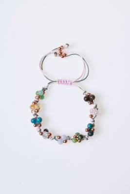 Sertifikalı Doğal Taş Makrome Bileklik-Boğa Burcu - 5