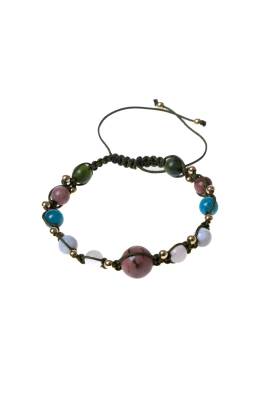 Sertifikalı Doğal Taş Makrome Bileklik-Boğa Burcu - 10