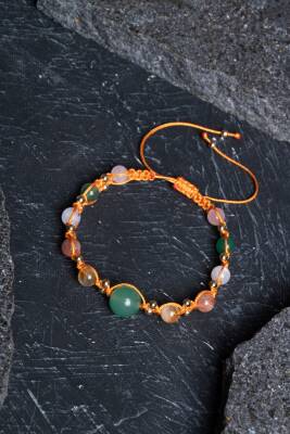 Sertifikalı Doğal Taş Makrome Bileklik -İkizler Burcu - Osmanlı Doğaltaş