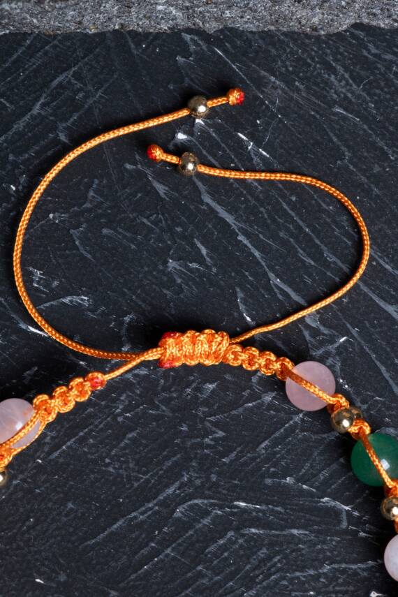 Sertifikalı Doğal Taş Makrome Bileklik -İkizler Burcu - 2