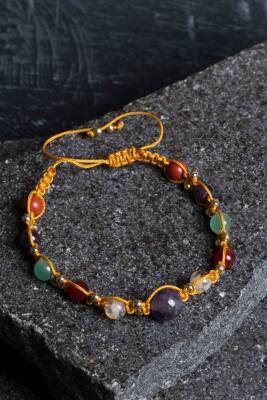 Sertifikalı Doğal Taş Makrome Bileklik-Koç Burcu - Osmanlı Doğaltaş