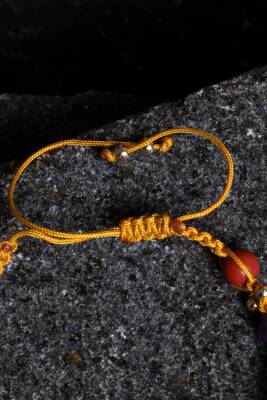 Sertifikalı Doğal Taş Makrome Bileklik-Koç Burcu - 3