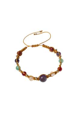 Sertifikalı Doğal Taş Makrome Bileklik-Koç Burcu - 5