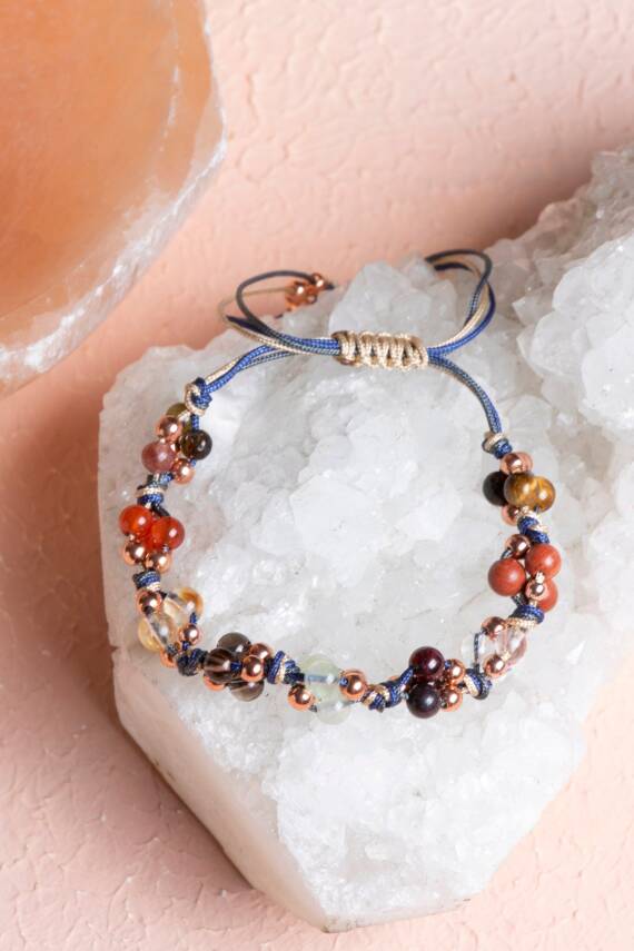 Sertifikalı Doğal Taş Makrome Bileklik-Oğlak Burcu - 2