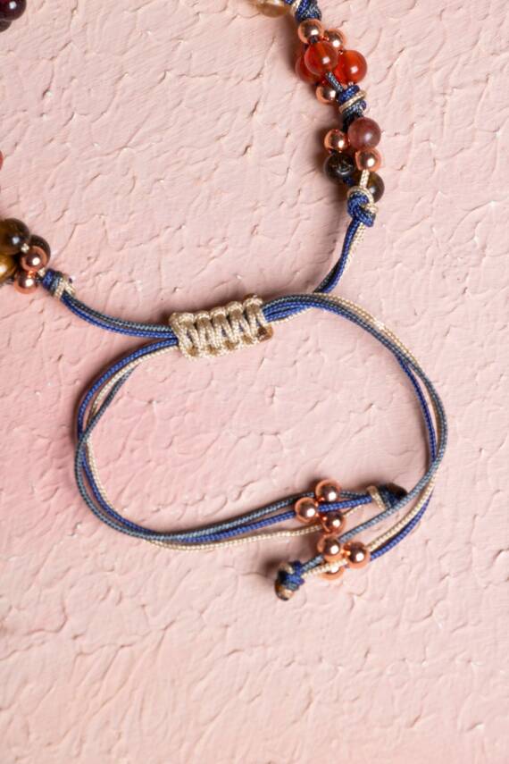 Sertifikalı Doğal Taş Makrome Bileklik-Oğlak Burcu - 4