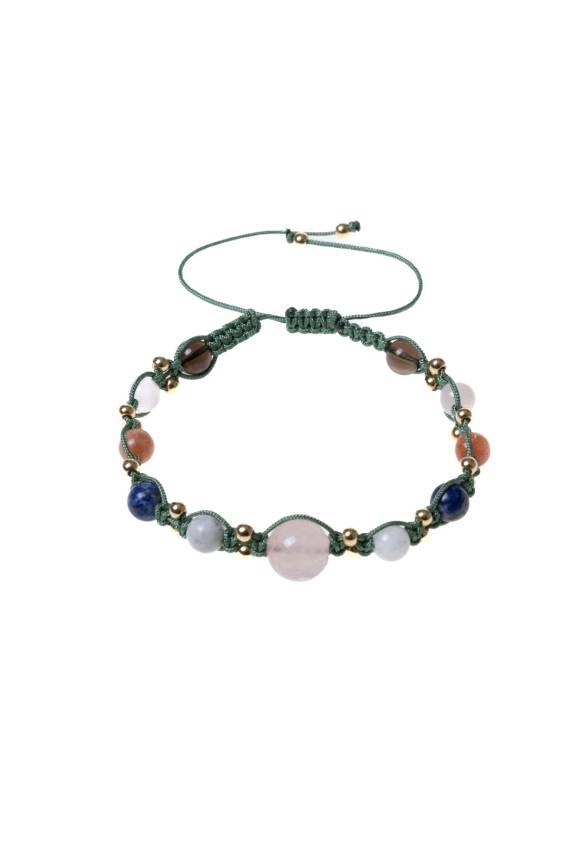 Sertifikalı Doğal Taş Makrome Bileklik-Terazi Burcu - 5