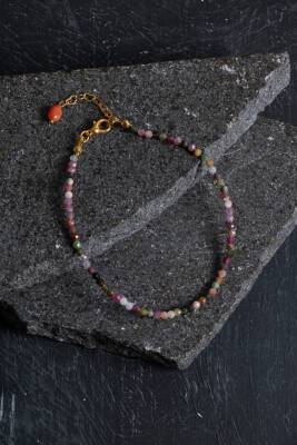 Sertifikalı Doğal Turmalin Taşlı Zarif Halhal - Osmanlı Doğaltaş