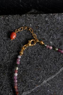 Sertifikalı Doğal Turmalin Taşlı Zarif Halhal - 2