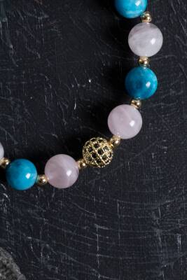 Sertifikalı Dumanlı Kuvars ve Opal Doğal Taş Bileklik - 2