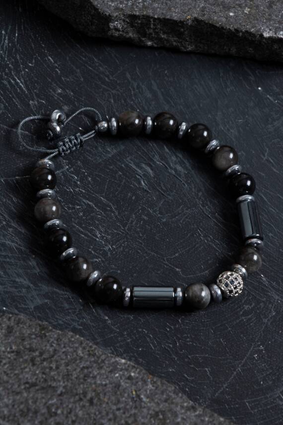 Sertifikalı Dumanlı Kuvars ve Opal Doğal Taş Bileklik - 3