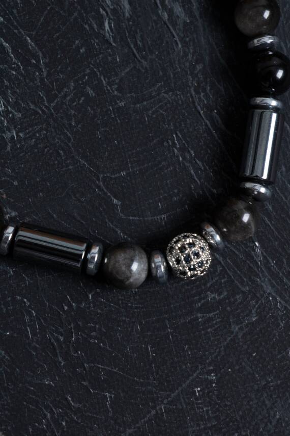 Sertifikalı Dumanlı Kuvars ve Opal Doğal Taş Bileklik - 4