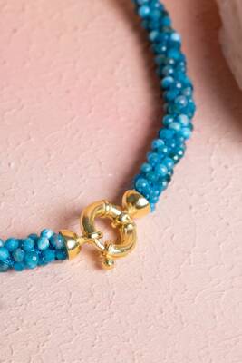 Sertifikalı El İşçiliği Örme Apatit Gümüş Kapama Kolye (SK:125) - 5