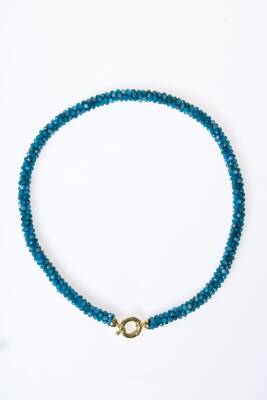 Sertifikalı El İşçiliği Örme Apatit Gümüş Kapama Kolye (SK:125) - 6