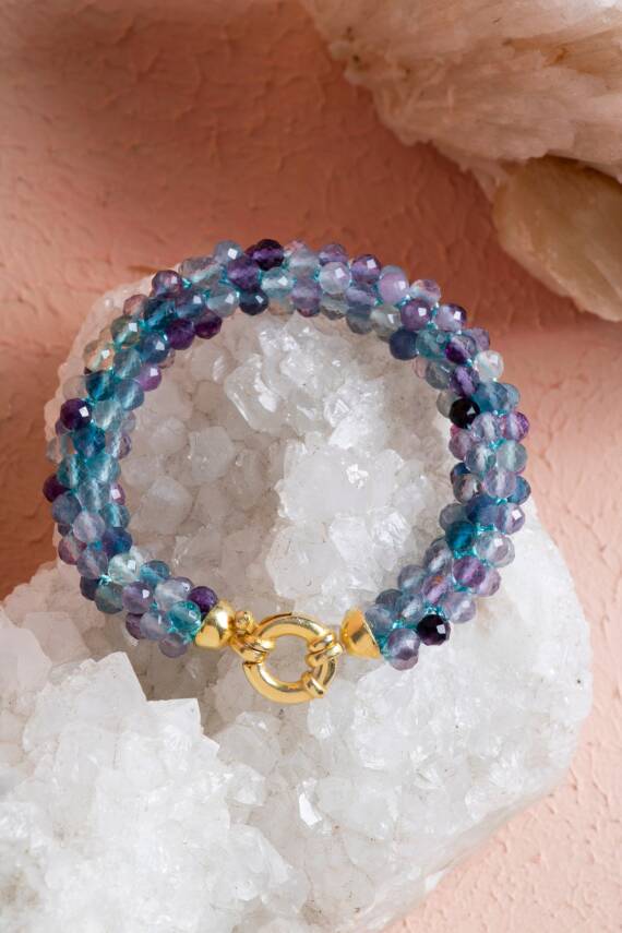 Sertifikalı El İşçiliği Örme Florit Gümüş Kapama Bileklik (SK:138) - 3