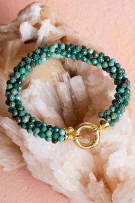 Sertifikalı El İşçiliği Örme Krizokol Gümüş Kapama Bileklik (SK:105) - 5