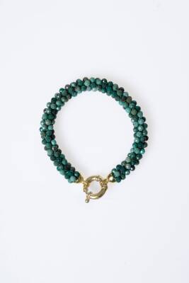 Sertifikalı El İşçiliği Örme Krizokol Gümüş Kapama Bileklik (SK:105) - 6