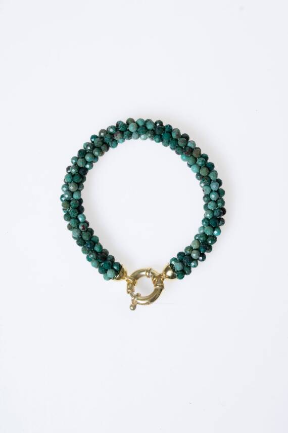 Sertifikalı El İşçiliği Örme Krizokol Gümüş Kapama Bileklik (SK:105) - 6