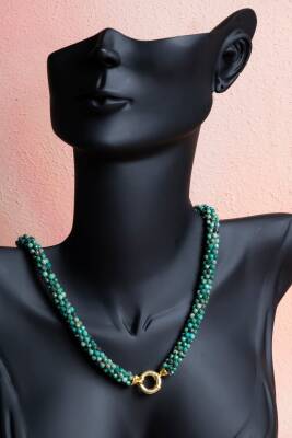 Sertifikalı El İşçiliği Örme Krizokol Gümüş Kapama Kolye (SK:104) - 3