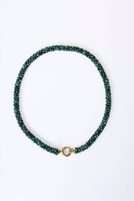 Sertifikalı El İşçiliği Örme Krizokol Gümüş Kapama Kolye (SK:104) - 6