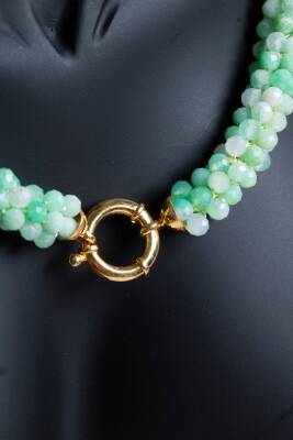 Sertifikalı El İşçiliği Örme Krizopras Gümüş Kapama Kolye (SK:119) - 4