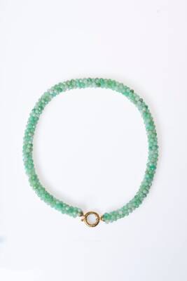 Sertifikalı El İşçiliği Örme Krizopras Gümüş Kapama Kolye (SK:119) - 6