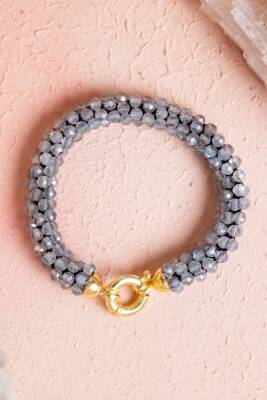 Sertifikalı El İşçiliği Örme Labradorit Gümüş Kapama Bileklik (SK:117) - Osmanlı Doğal Taş