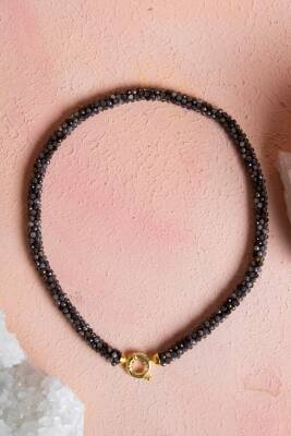 Sertifikalı El İşçiliği Örme Labradorit Gümüş Kapama Kolye (SK:134) - Osmanlı Doğal Taş